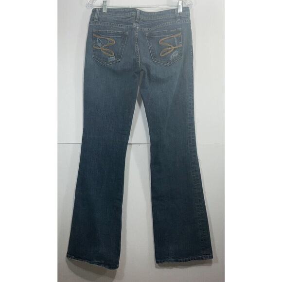Seven 7 Jeans Embroidered Premium Denim Size 30 Flare - Picture 2 of 9